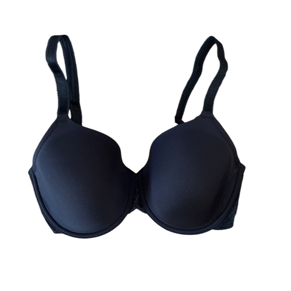 <<Wacoal 856301 Softly Styles Wire Free T-shirt Black Bra – 38D - Picture 3 of 8